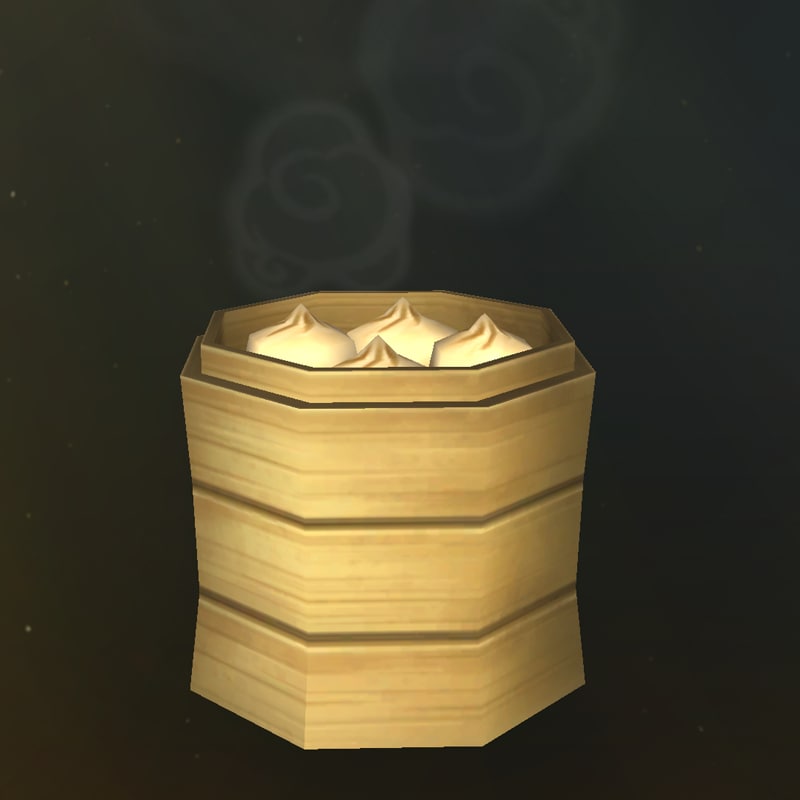 Un montón de cestas de bambú para cocinar al vapor con empanadillas