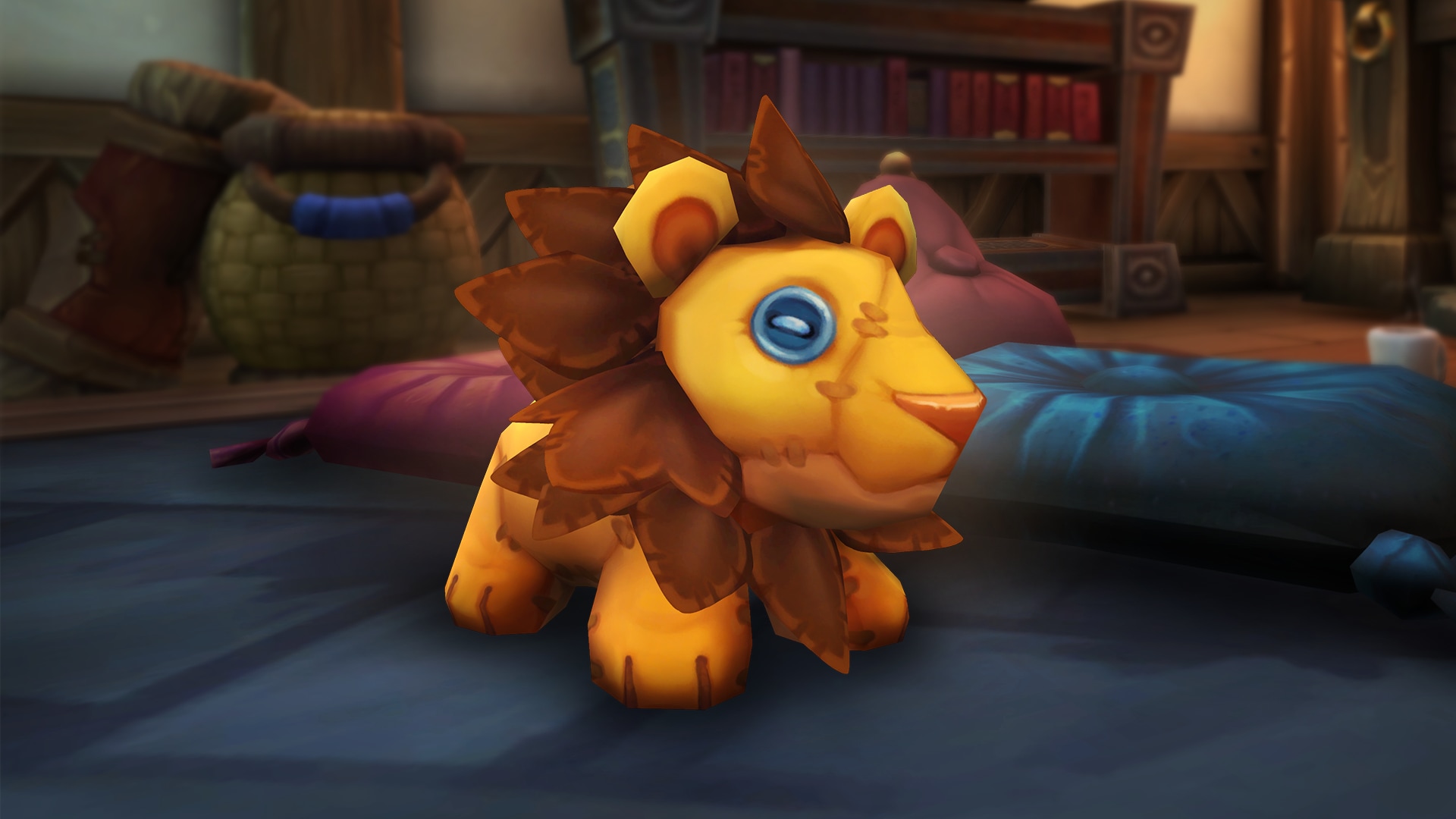 un león amarillo de peluche