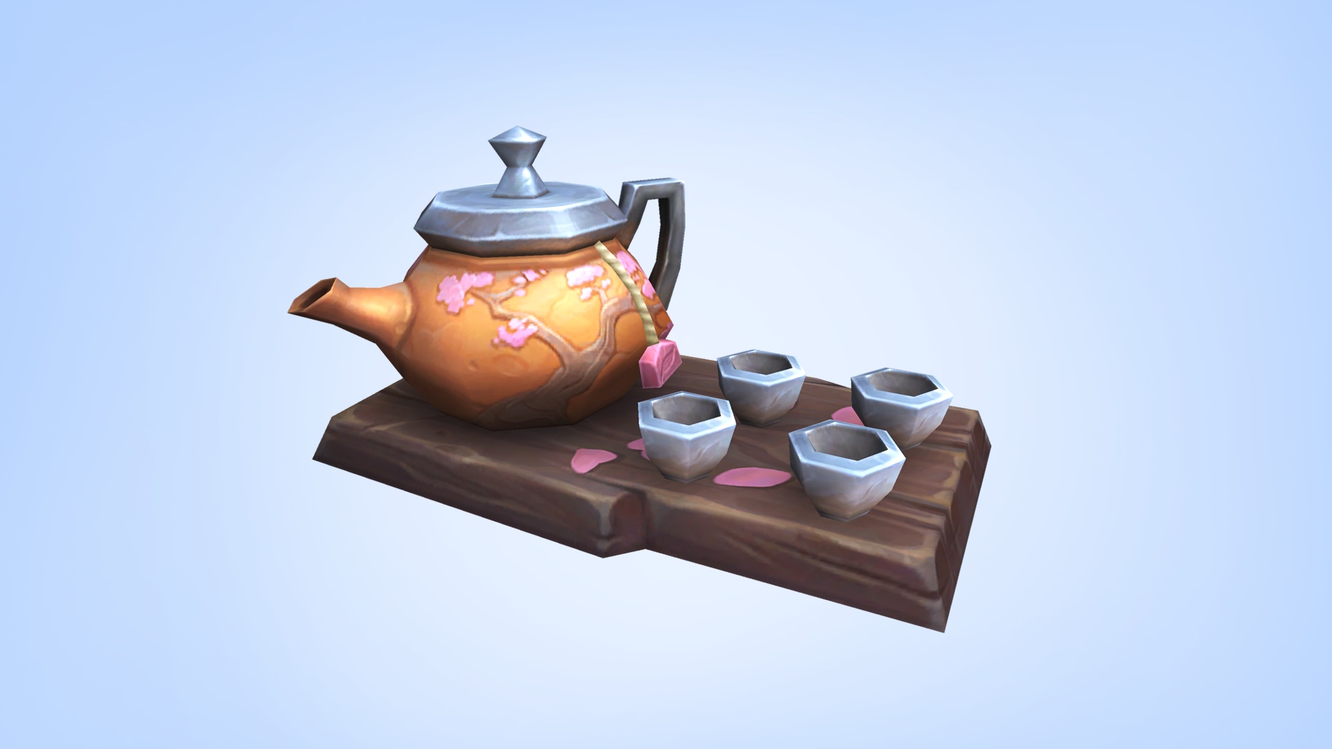 Juego de té de flor primaveral