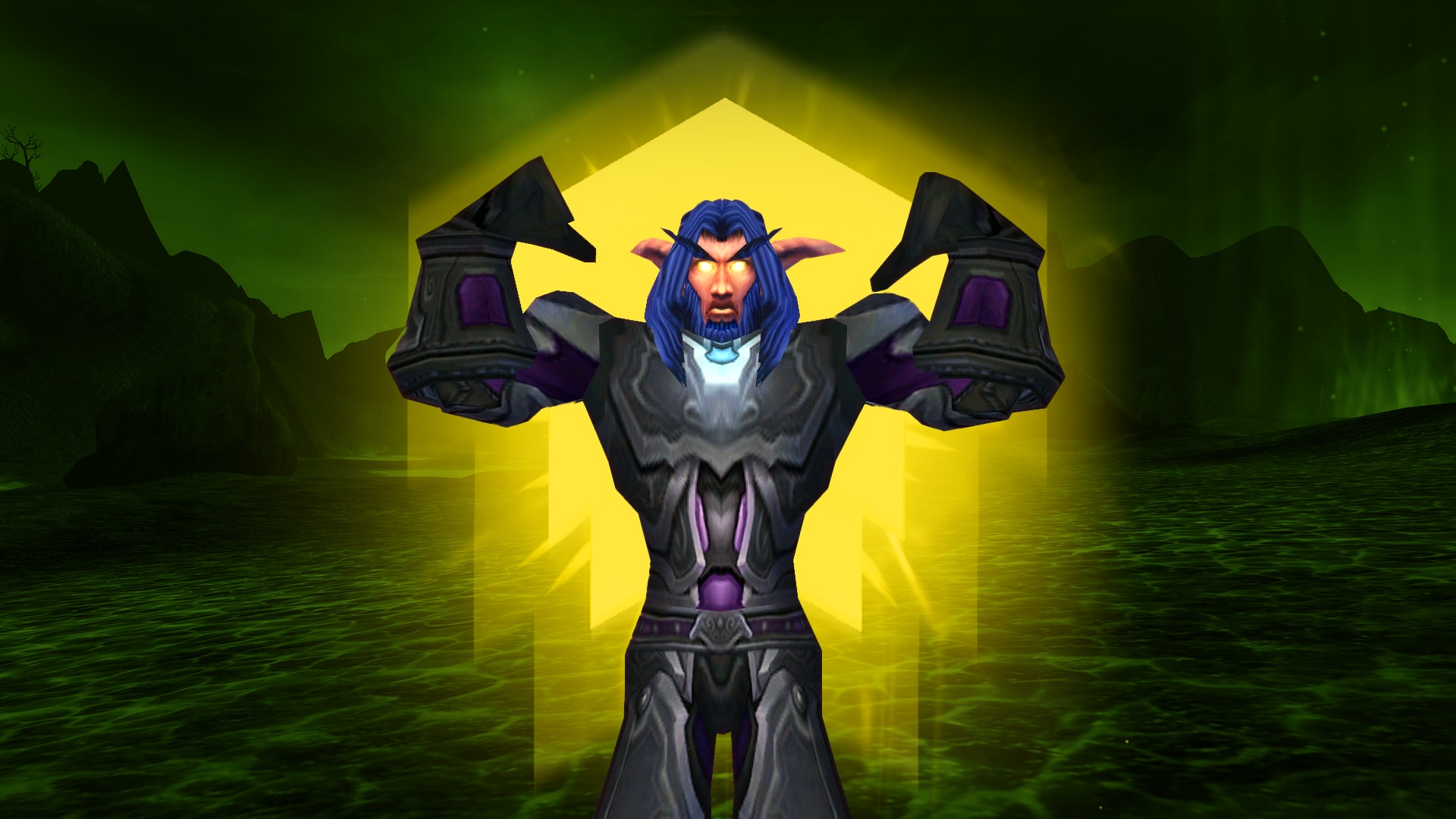 un elfo enseñando musculito