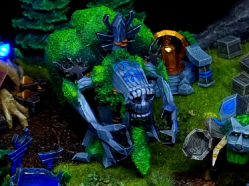 Diorama de Warcraft III sobre Elfos de la Noche realizado por MiniQuest 64