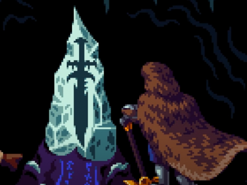 Escena Pixel Art creada por Agi Hammerthief: Frostmourne Cavern