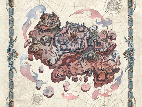 Mapas de Shadowlands creados por Francesca Baeral para Grimoire of the Shadowlands and Beyond