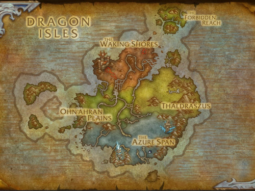 Mapas de las zonas de las Islas Dragón en Dragonflight